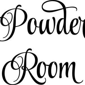 Powder Room Decal / Powder Room Wall Decal / Powder Room Door Sign ...