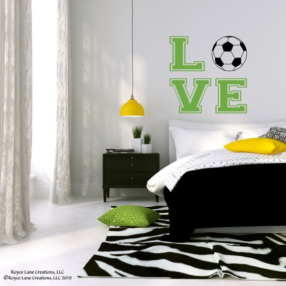 Soccer Ball Soccer Wall Decal For Girls Room Teen Girl Bedroom Etsy