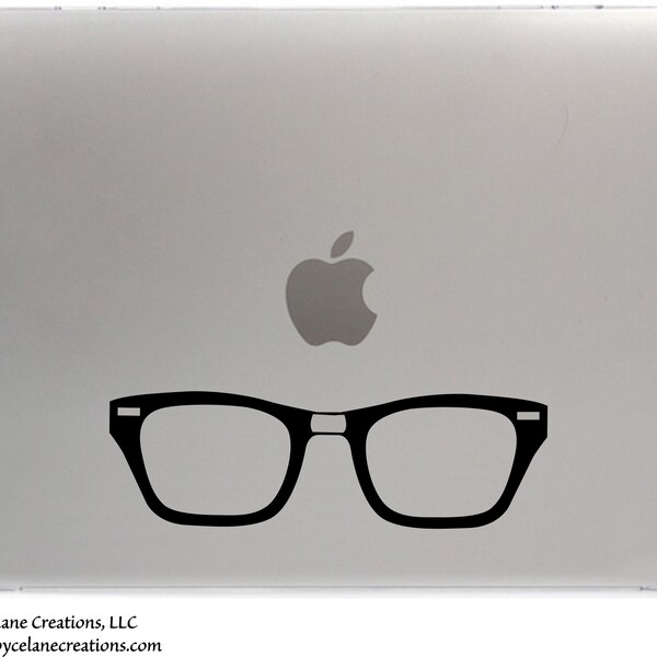 Mac Decal - Nerd Glasses Macbook Decal - Nerd Decal - Nerd Glasses Laptop Decal - Nerd Glasses Decal - Nerd Gifts - Geek Decal