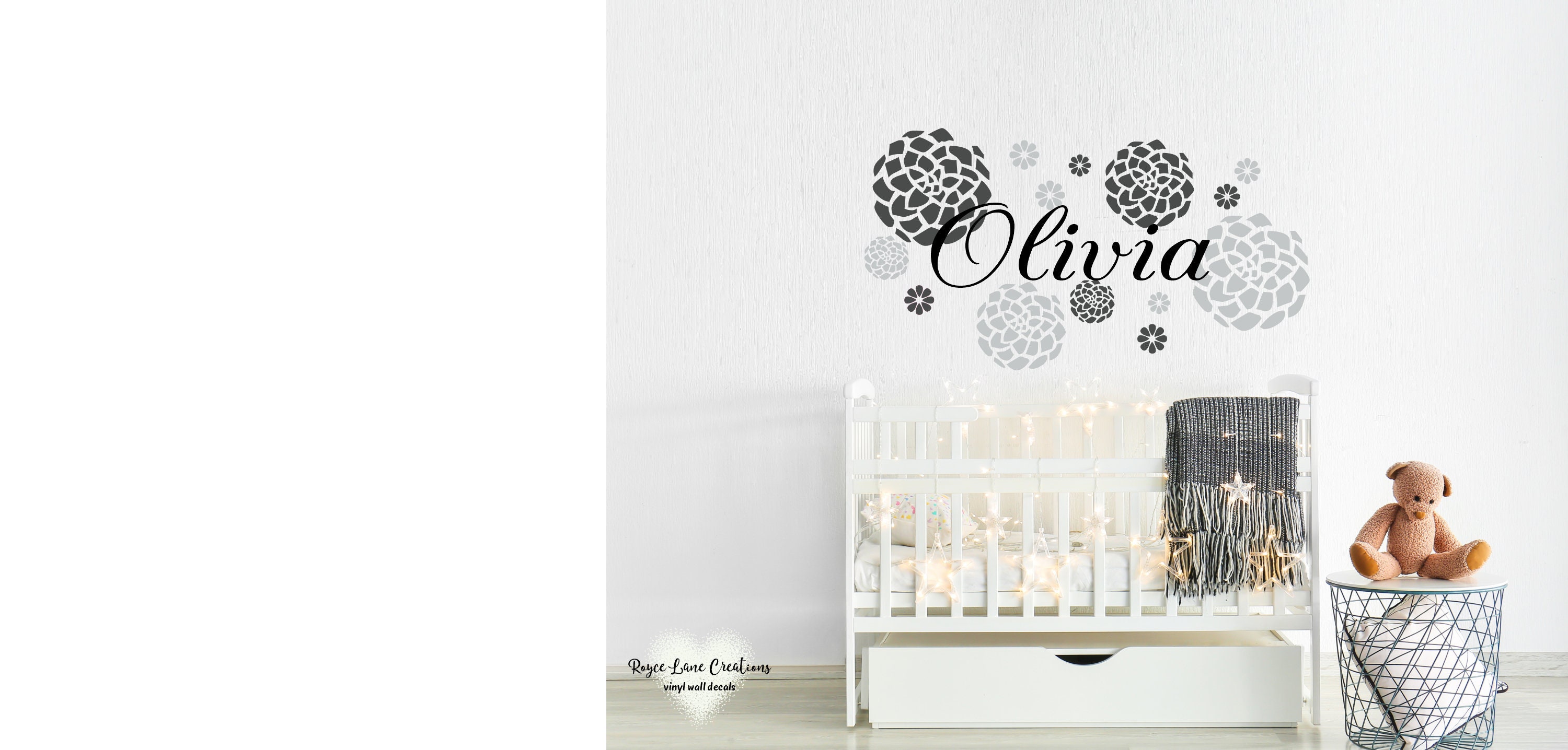 Baby Girl Nursery Decal Girl Name Wall Decal Name Wall Decal Etsy