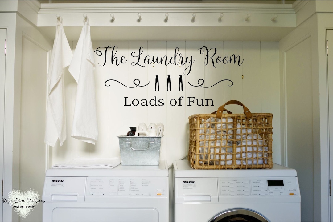 Laundry Loads of Fun, Laundry Decal, Laundry Decal With Clothespins ...