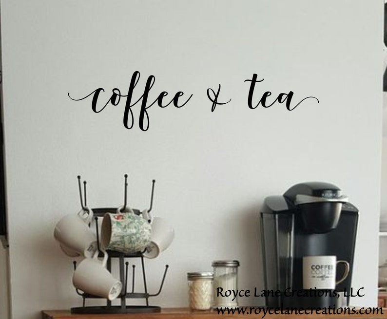 Coffee And Tea Bar Decal Coffee And Tea Sign Coffee Tea Etsy