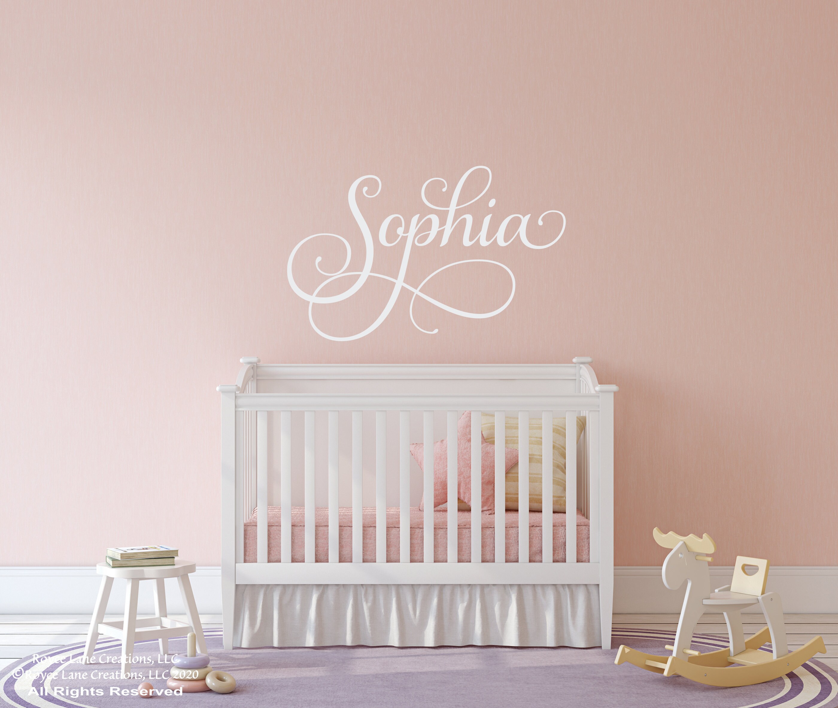 Baby Girl Name Decal / Baby Girl Name for Wall / Nursery Name Etsy