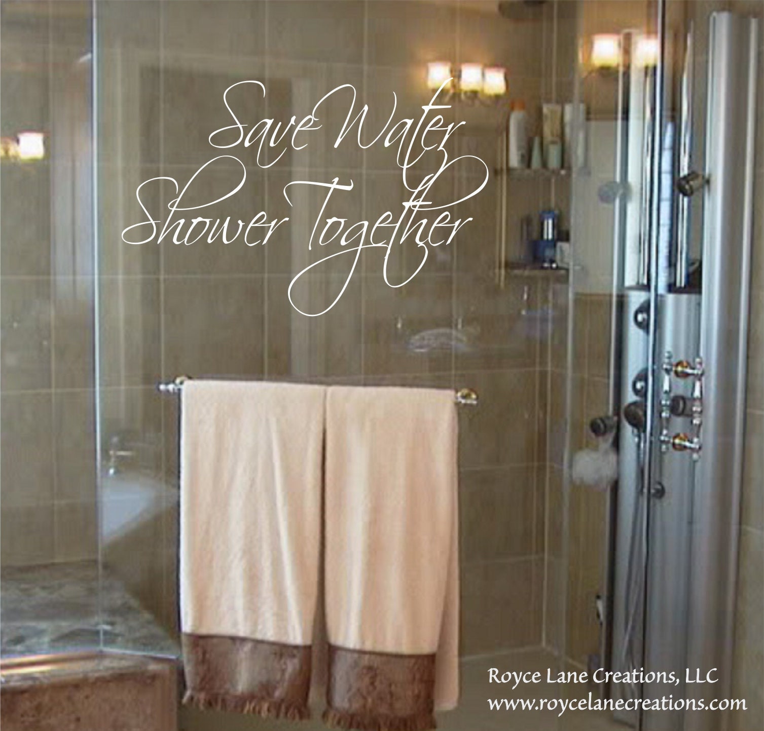 Bathroom Wall Decals Save Water Shower Together 50