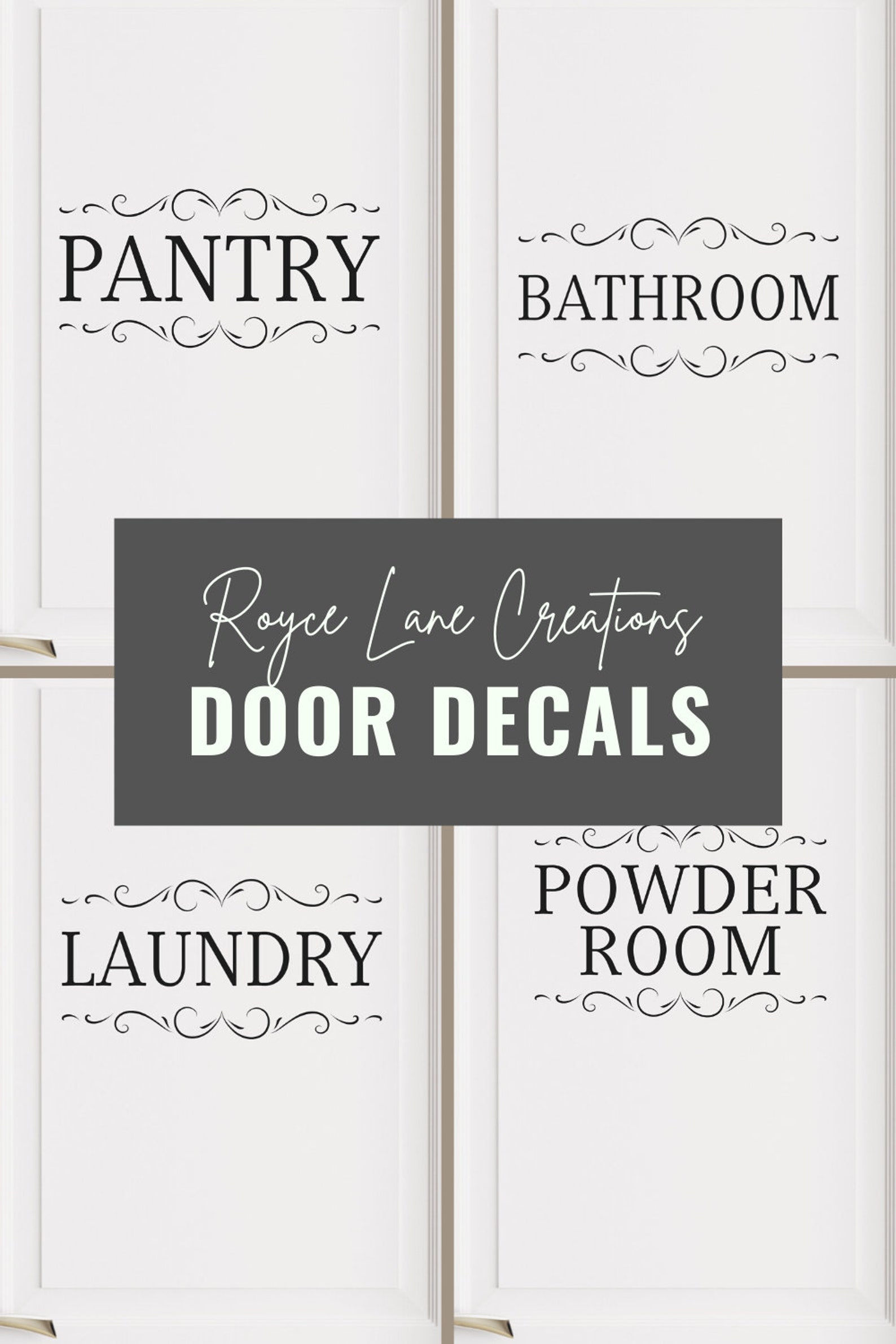 Powder Room Door Decal Powder Room Decor Vinyl Sticker for Etsy