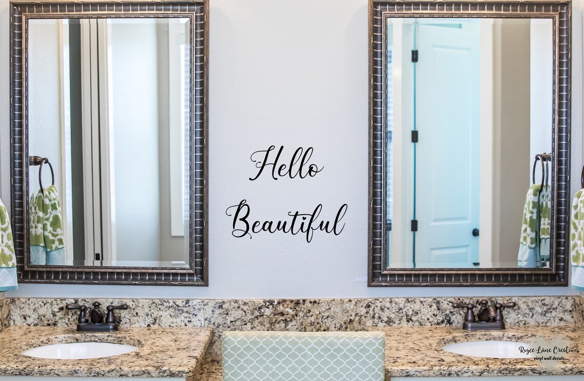 Hello Beautiful Wall Decal Hello Beautiful Decal Hello Etsy