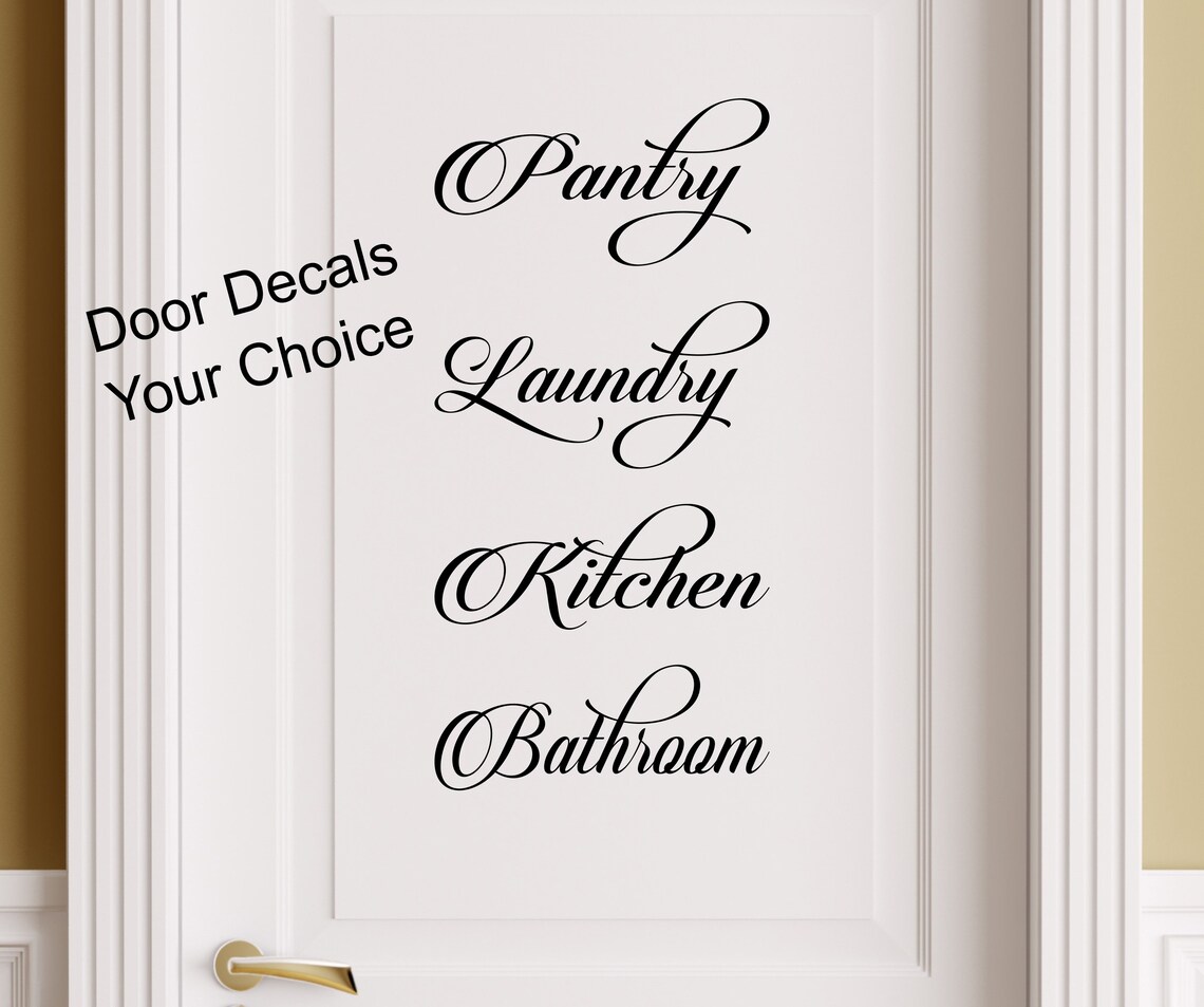 Pantry Door Decal / Kitchen Door Decal / Laundry Door Decal / Etsy