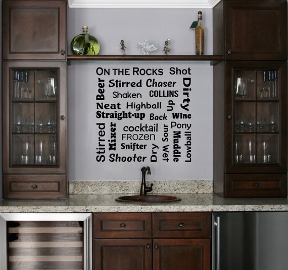 Bar Decal Terminology Word Art Lettering Wall India - Bar Wall Decor India Bar Decal Terminology Word Art Lettering Wall India - Bar Wall Decor India