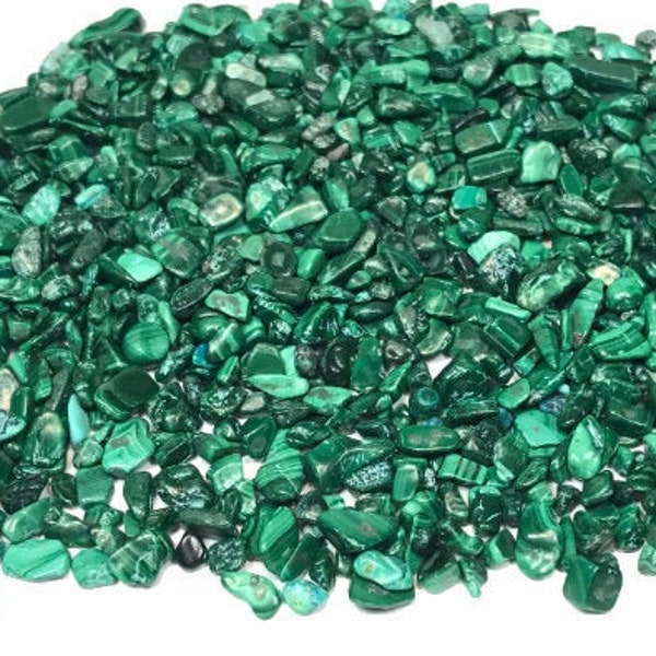 Tiny Malachite Gemstone Chips, 50 Grams, 100 Grams, or 1 Pound, Natural Undrilled Stones, Holiday Gift Mothers Day