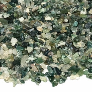 Tiny Moss Agate Chips, 60 Grams or 120 Grams Earth Tone Gemstone Chips, Designer Quality Gift