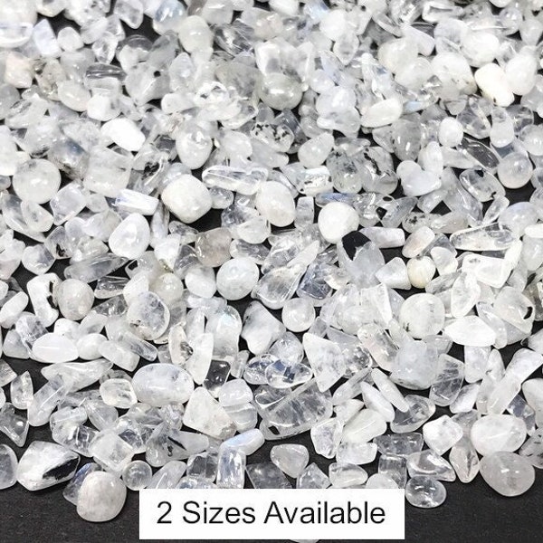 Natural Rainbow Moonstone Chips, 50 Grams, 100 Grams, or 1 Pound Small White Gemstone Chips, Designer Quality,, Holiday Gift Mothers Day