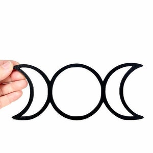 Triple Moon Wall Art, 3, 5, or 8 Inch Moon Phase, Wiccan Decoration, Celestial Altar Tile, 3D Printed Gift,