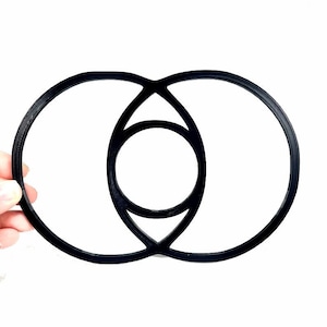 Vesica Picis Symbol, 3, 5 or 8 Inch Black Vesica Picis Decoration, Sacred Geometry Altar Tile, 3D Printed Wall Art, Mystical Diagram