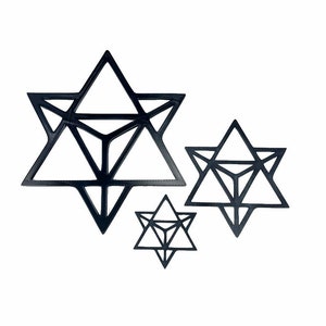 Merkaba Symbol, 3, 5 or 8 Inch Black Merkabah Decoration, Sacred Geometry Altar Tile, 3D Printed Wall Art, Mystical DiagramFather's Day Gift image 4