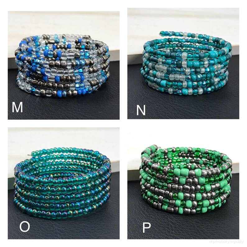 Assorted Seed Bead Bracelets Beaded Memory Wire Wrap Bracelet Etsy