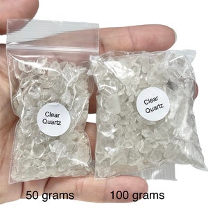 Clear Quartz Chips, Undrilled, 50 Grams, 100 Grams, or 1 Pound, Crystal Gravel, Holiday Gift Mothers Day image 10