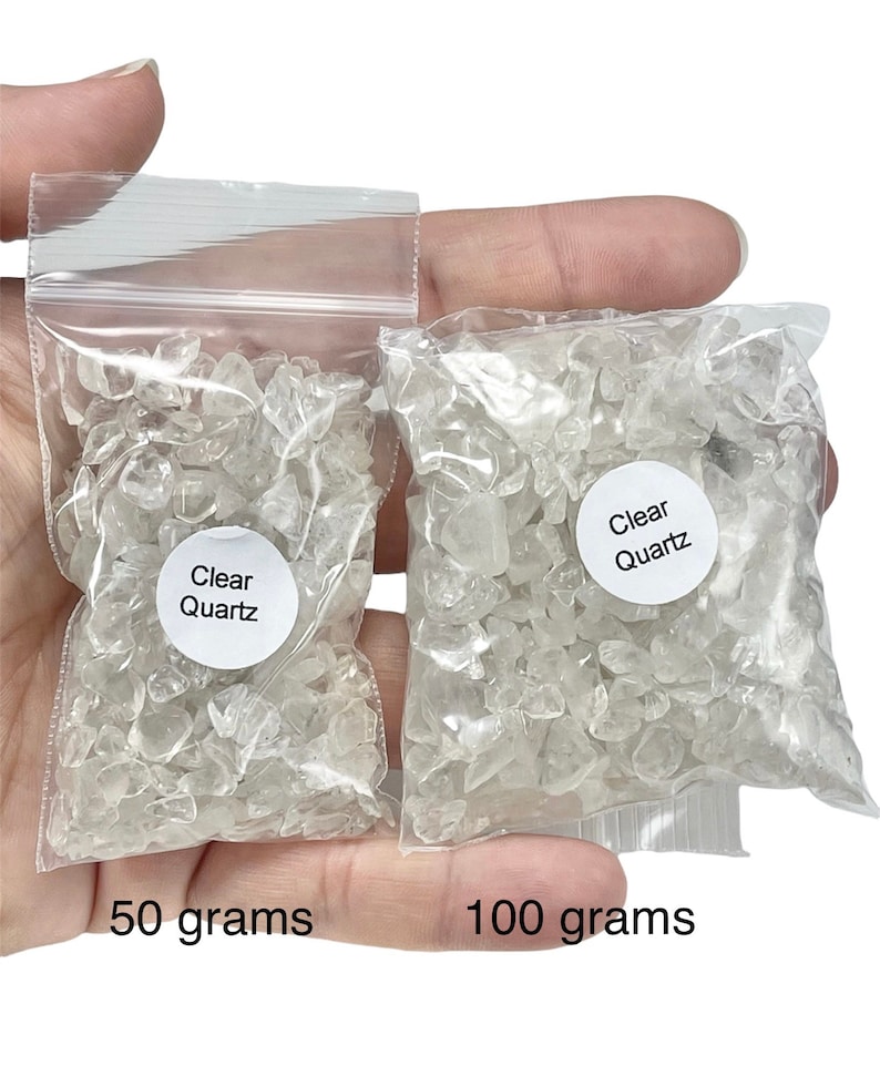 Clear Quartz Chips, Undrilled, 50 Grams, 100 Grams, or 1 Pound, Crystal Gravel, Holiday Gift Mothers Day image 10