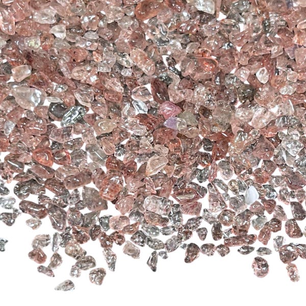 Pequeños fragmentos de cristal de cuarzo fresa, sin perforar, 50 g (1,7 oz), mini fragmentos de piedras preciosas rosas para velas, orgonita, resina, hechizos y pintura.