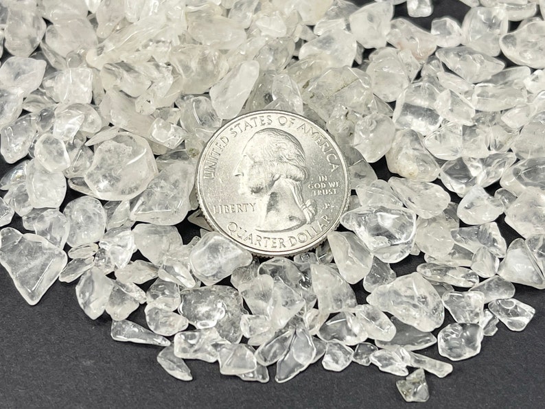 Clear Quartz Chips, Undrilled, 50 Grams, 100 Grams, or 1 Pound, Crystal Gravel, Holiday Gift Mothers Day image 9