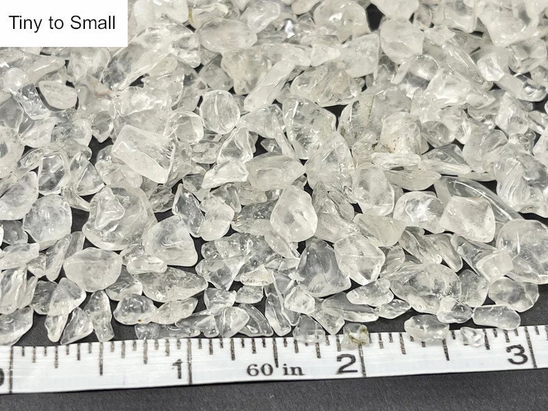 Clear Quartz Chips, Undrilled, 50 Grams, 100 Grams, or 1 Pound, Crystal Gravel, Holiday Gift Mothers Day image 7