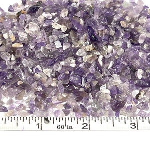 Amethyst Gemstone Chips 50 grams, 100 Grams or 1 Pound, Purple and Clear Crystal Pieces, Holiday Gift Mothers Day image 3