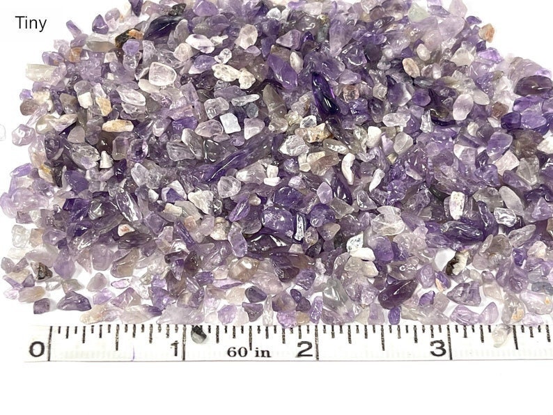 Amethyst Gemstone Chips 50 grams, 100 Grams or 1 Pound, Purple and Clear Crystal Pieces, Holiday Gift Mothers Day Bild 3