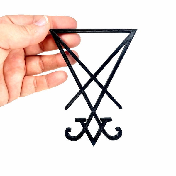 Black Sigil of Lucifer Decoration, Lucifer Symbol Altar Tile, 3D Printed Wiccan Decor Gift,, Holiday Gift Mothers Day