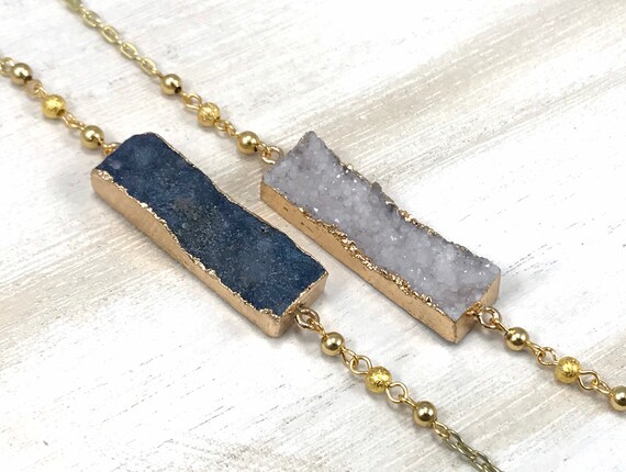 Gold Druzy Bar