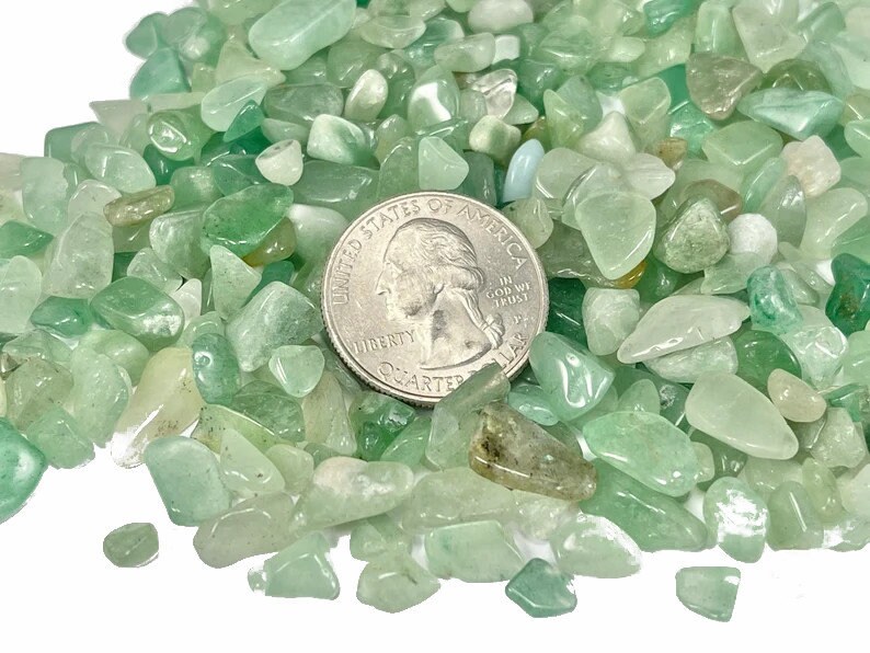 Small Green Aventurine Gemstone Chips, 50 Grams, 100 Grams, or 1 Pound, Holiday Gift Mothers Day image 6