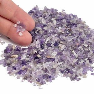 Amethyst Gemstone Chips 50 grams, 100 Grams or 1 Pound, Purple and Clear Crystal Pieces, Holiday Gift Mothers Day image 5