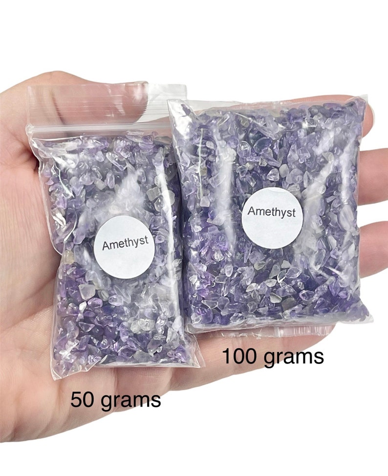 Amethyst Gemstone Chips 50 grams, 100 Grams or 1 Pound, Purple and Clear Crystal Pieces, Holiday Gift Mothers Day Bild 6