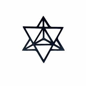 Merkaba Symbol, 3, 5 or 8 Inch Black Merkabah Decoration, Sacred Geometry Altar Tile, 3D Printed Wall Art, Mystical DiagramFather's Day Gift image 2
