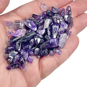 Amethyst Gemstone Chips 50 grams, 100 Grams or 1 Pound, Purple and Clear Crystal Pieces, Holiday Gift Mothers Day image 8
