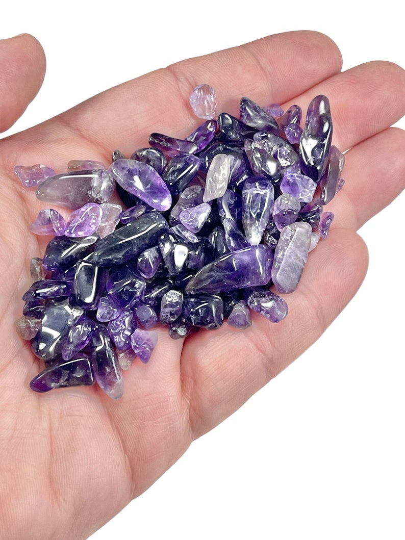 Amethyst Gemstone Chips 50 grams, 100 Grams or 1 Pound, Purple and Clear Crystal Pieces, Holiday Gift Mothers Day image 8