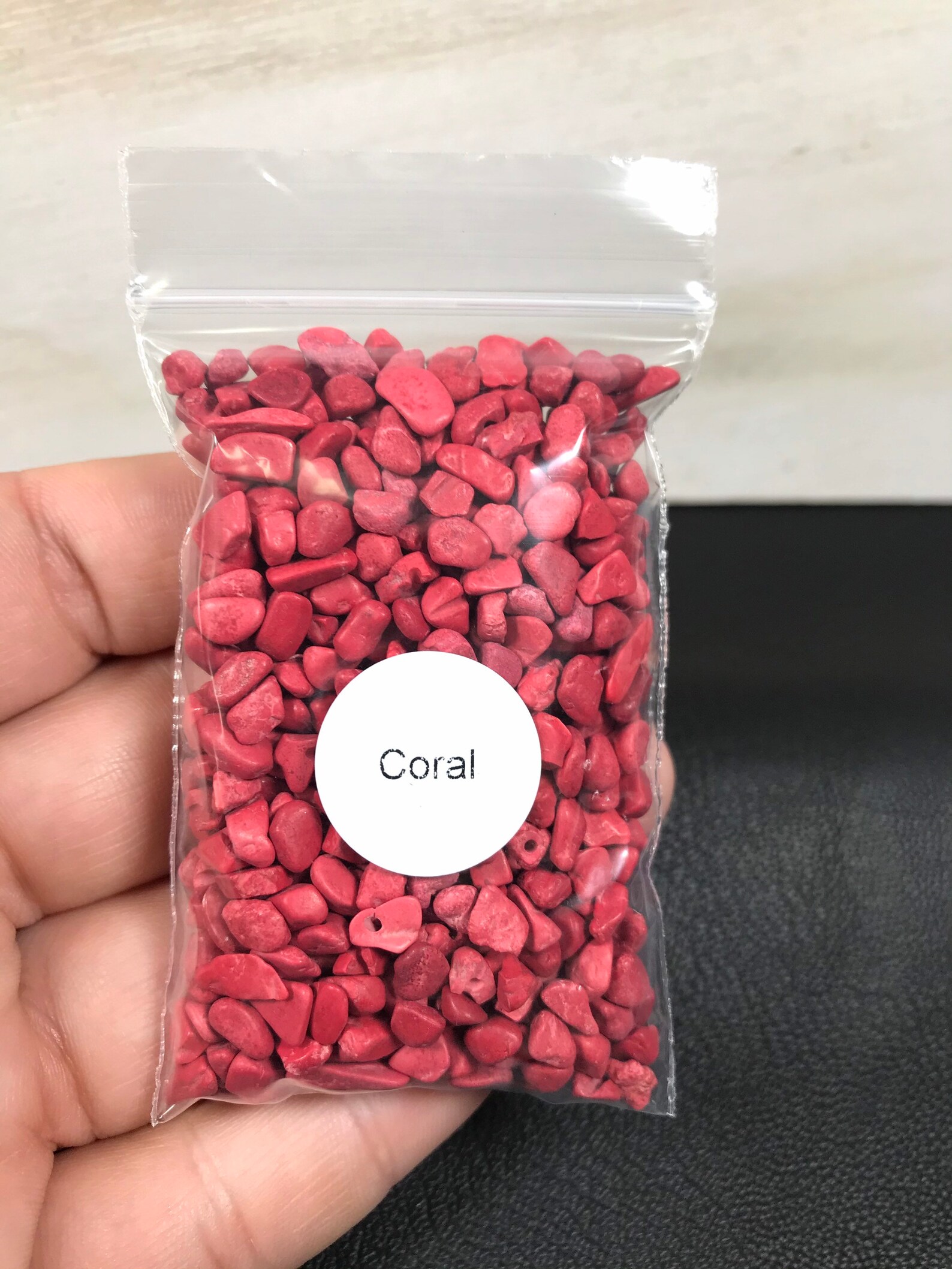 Tiny Small Red Coral Chips 50 Grams Bright Red Dyed Chip Etsy