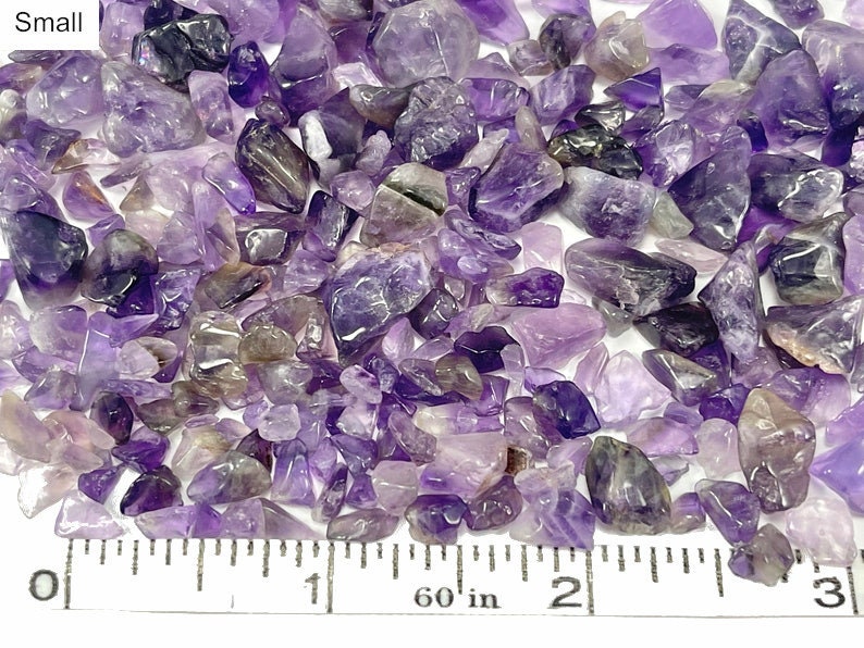 Amethyst Gemstone Chips 50 grams, 100 Grams or 1 Pound, Purple and Clear Crystal Pieces, Holiday Gift Mothers Day image 7