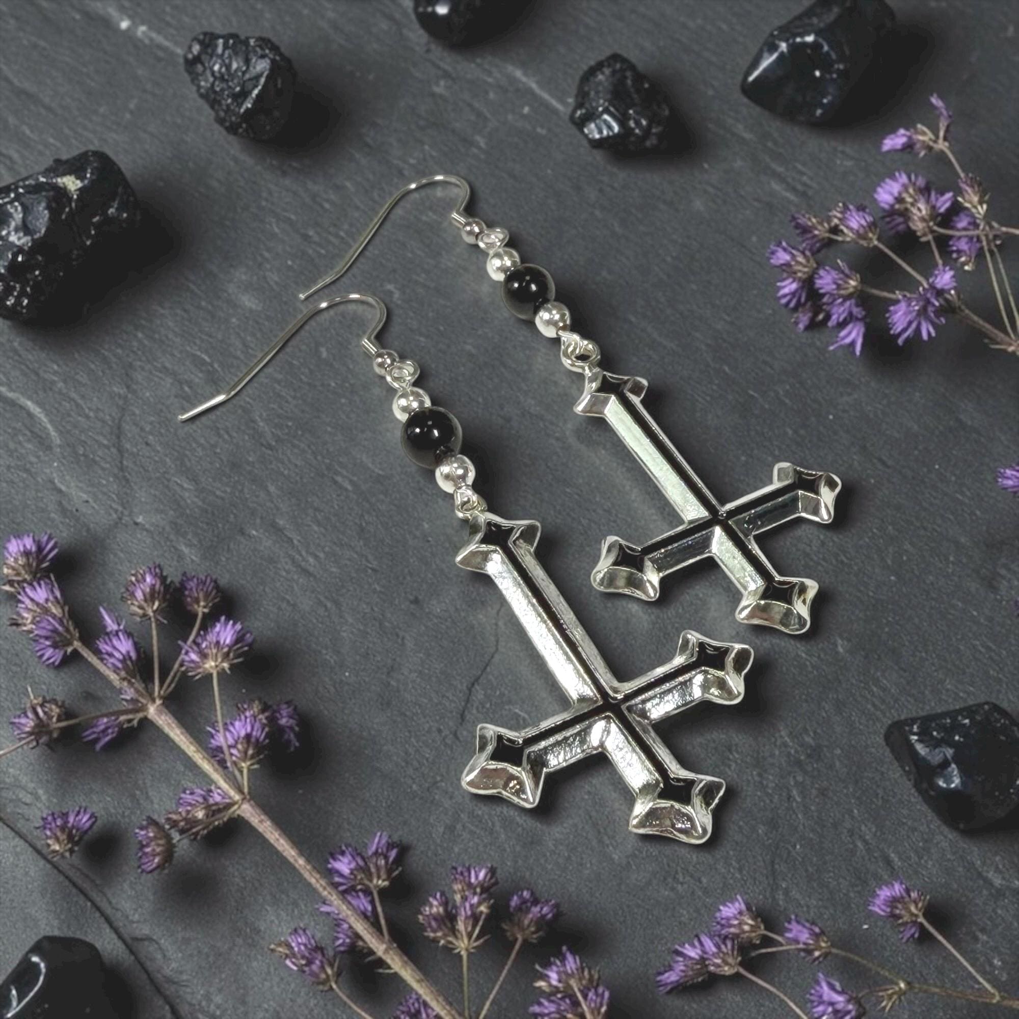 Upside Down Cross Necklace Stone - Etsy