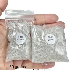 Clear Quartz Chips, Undrilled, 50 Grams, 100 Grams, or 1 Pound, Crystal Gravel, Holiday Gift Mothers Day image 6