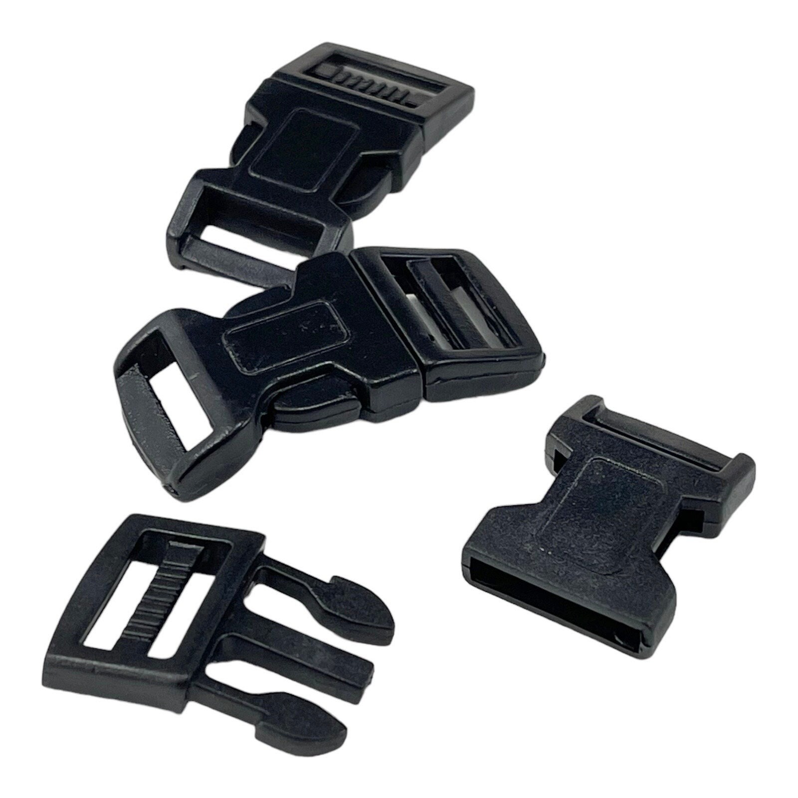 2/4/8pcs High Quality 550 Paracords Outdoor Curved Emergency Tool Side  Release Buckle Survival Whistle Buckles Paracord Accessories Bracelet Strap  8PCS STYLE 2 