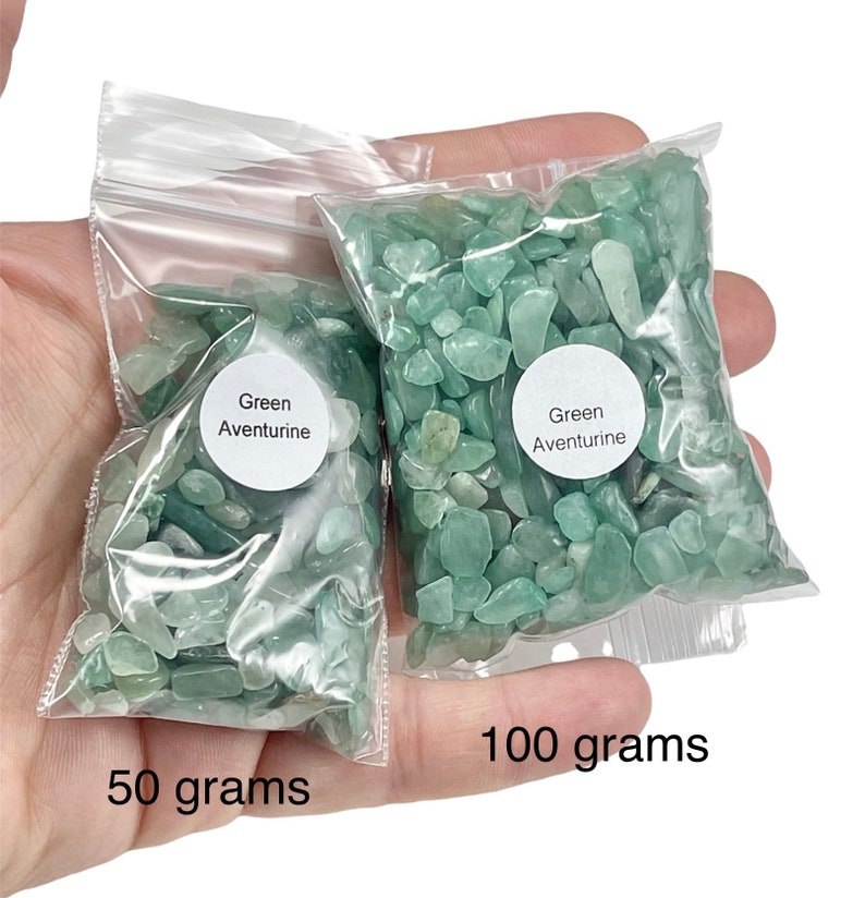 Small Green Aventurine Gemstone Chips, 50 Grams, 100 Grams, or 1 Pound, Holiday Gift Mothers Day image 9