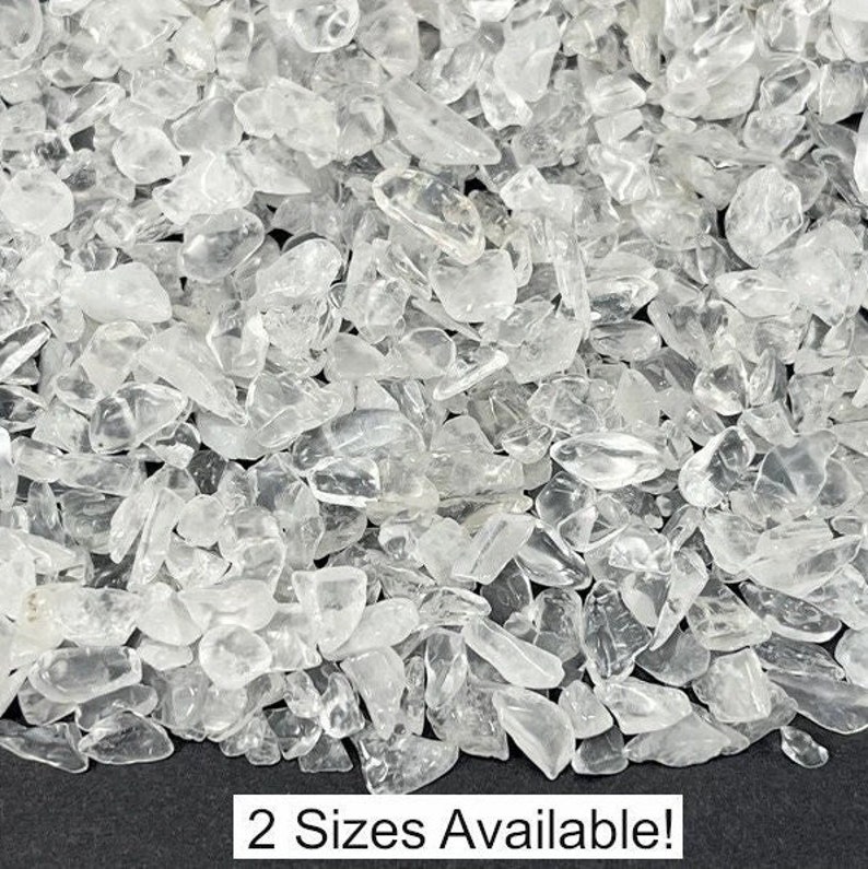 Clear Quartz Chips, Undrilled, 50 Grams, 100 Grams, or 1 Pound, Crystal Gravel, Holiday Gift Mothers Day image 1