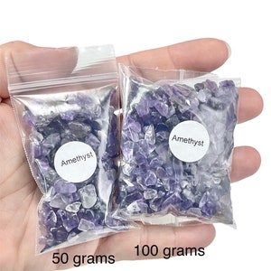 Amethyst Gemstone Chips 50 grams, 100 Grams or 1 Pound, Purple and Clear Crystal Pieces, Holiday Gift Mothers Day Bild 10