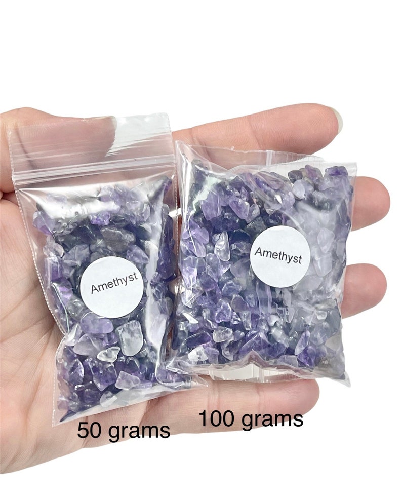 Amethyst Gemstone Chips 50 grams, 100 Grams or 1 Pound, Purple and Clear Crystal Pieces, Holiday Gift Mothers Day Bild 10