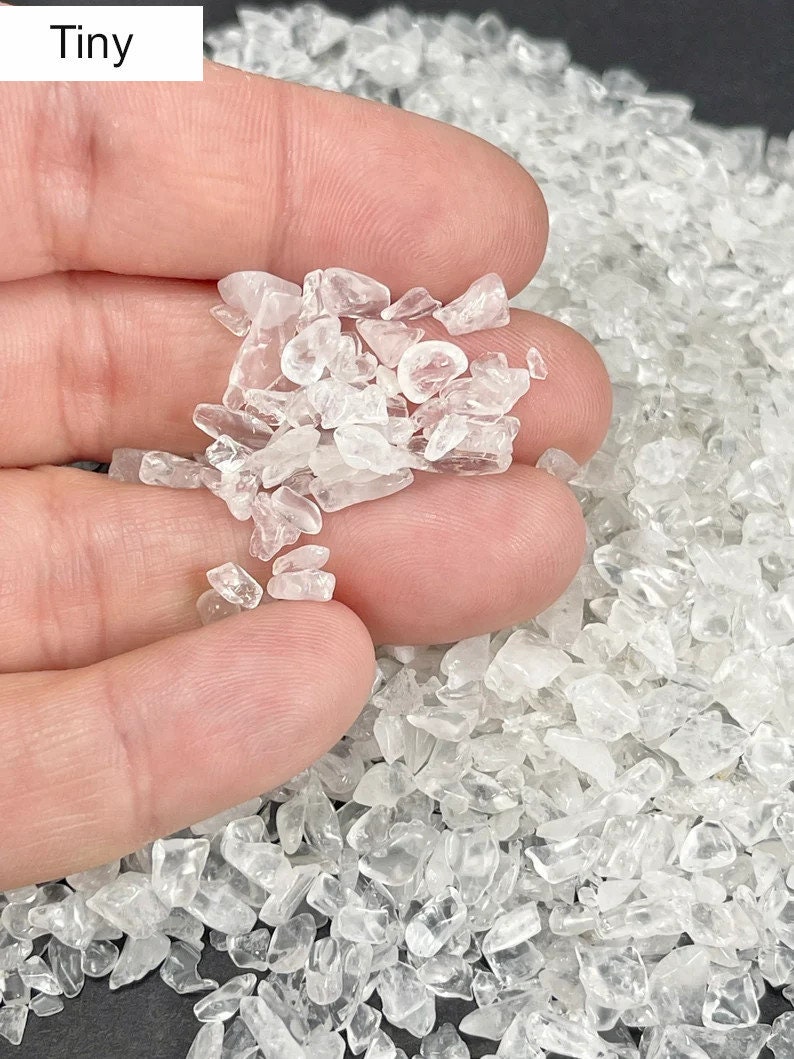 Clear Quartz Chips, Undrilled, 50 Grams, 100 Grams, or 1 Pound, Crystal Gravel, Holiday Gift Mothers Day image 4