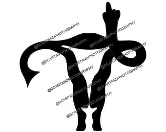 Middle Finger Uterus SVG, Angry Uterus Single Flipping the Bird, Women's Rights Includes: Jpg Svg Dxf Png Files, Holiday Gift Mothers Day