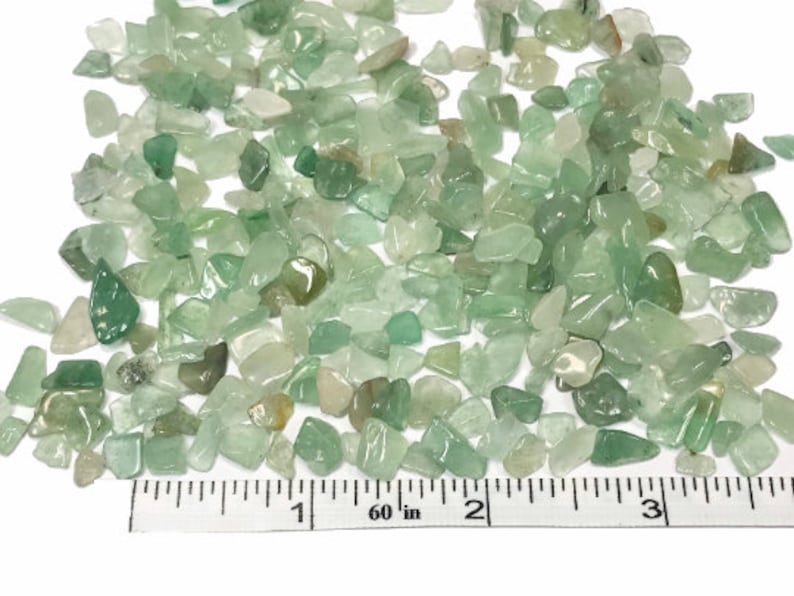 Small Green Aventurine Gemstone Chips, 50 Grams, 100 Grams, or 1 Pound, Holiday Gift Mothers Day image 2