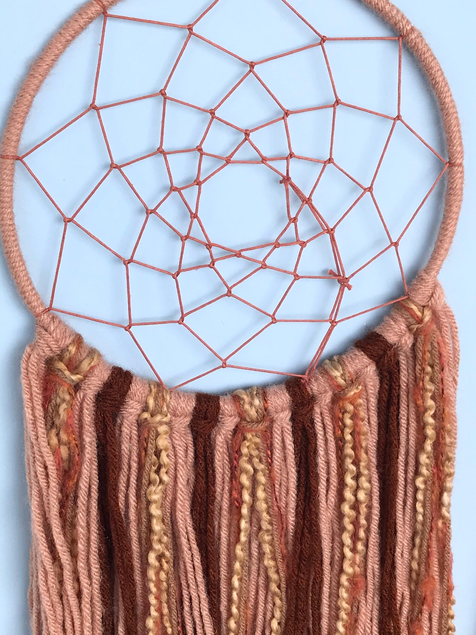 Rustic Brown Dream Catcher Yarn Dream Catcher with Fringe Etsy