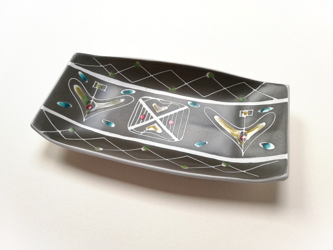 Midcentury Denby Cloisonne Stoneware Dish by Glyn and Albert Colledge