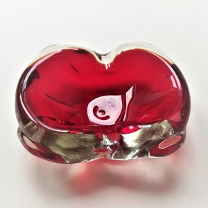 Mid-Century Murano Glas roten Aschenbecher/Schale
