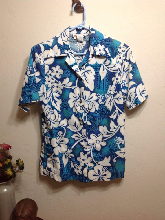 Vintage Royal Hawaiian 60's Barkcloth Button Up G.